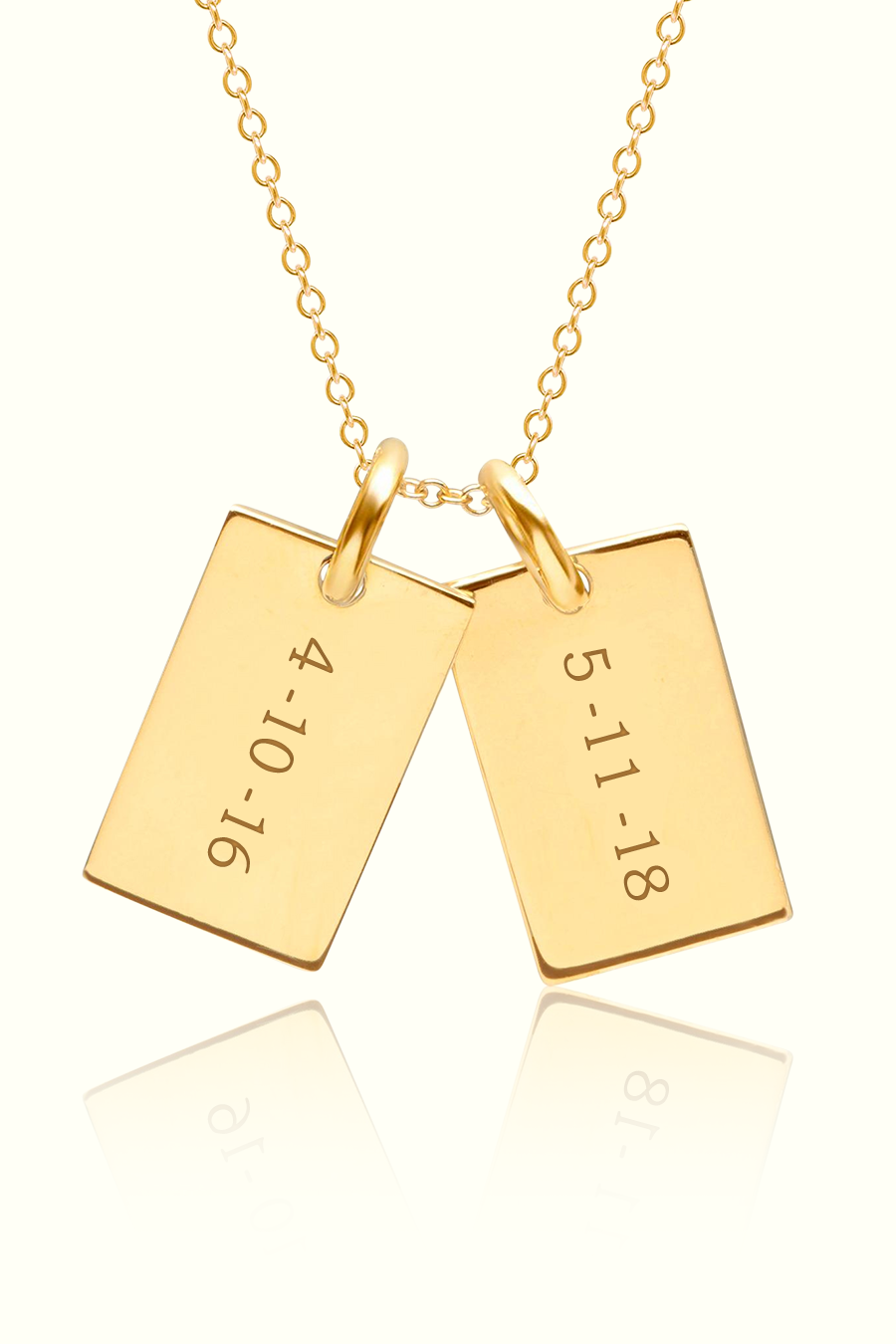Collier Rectangle 2 prénoms