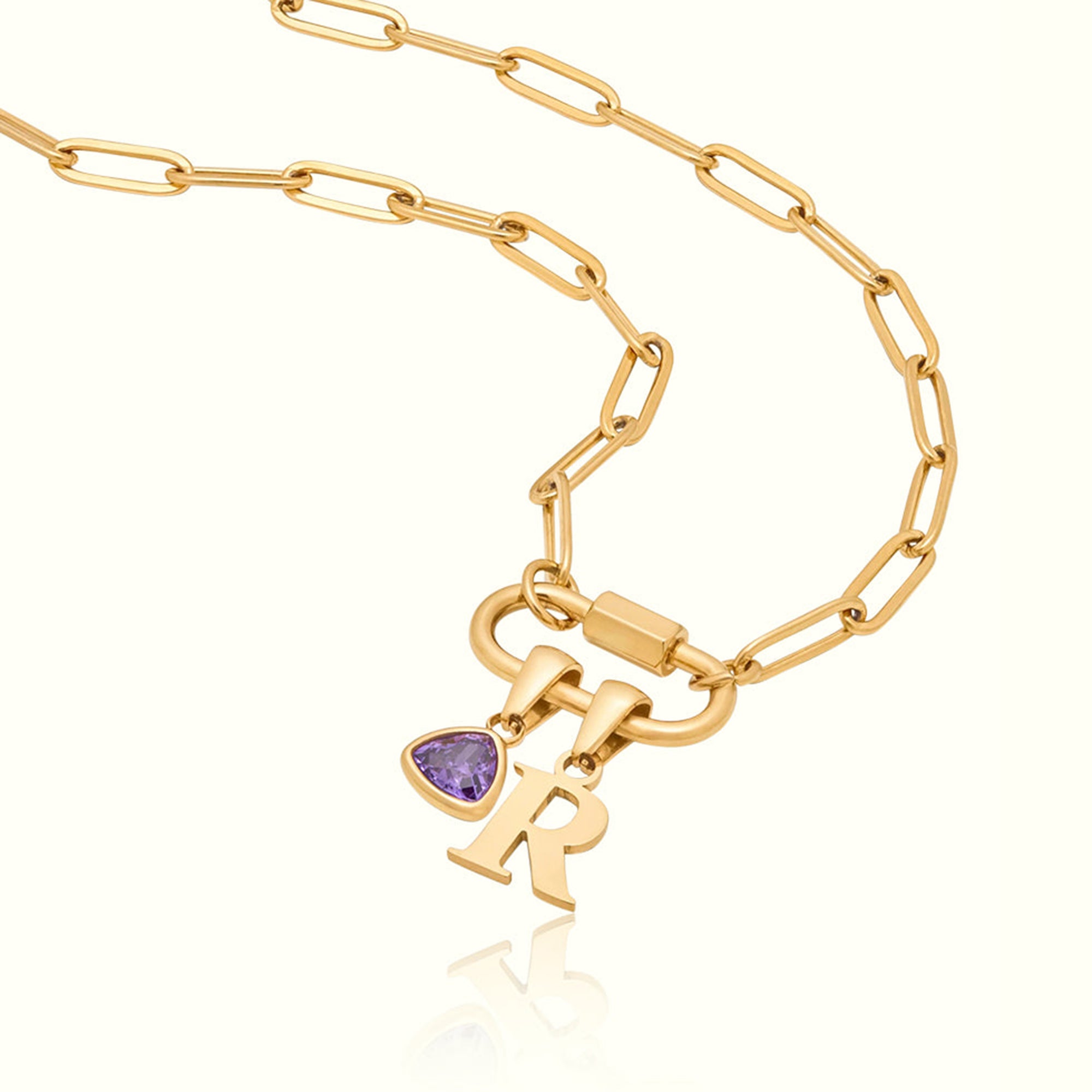 Collier Paperclip Initiale & Naissance