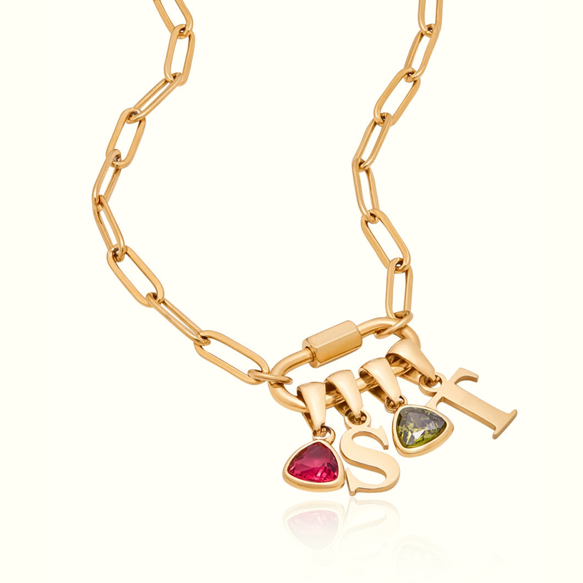 Collier Paperclip Initiale & Naissance