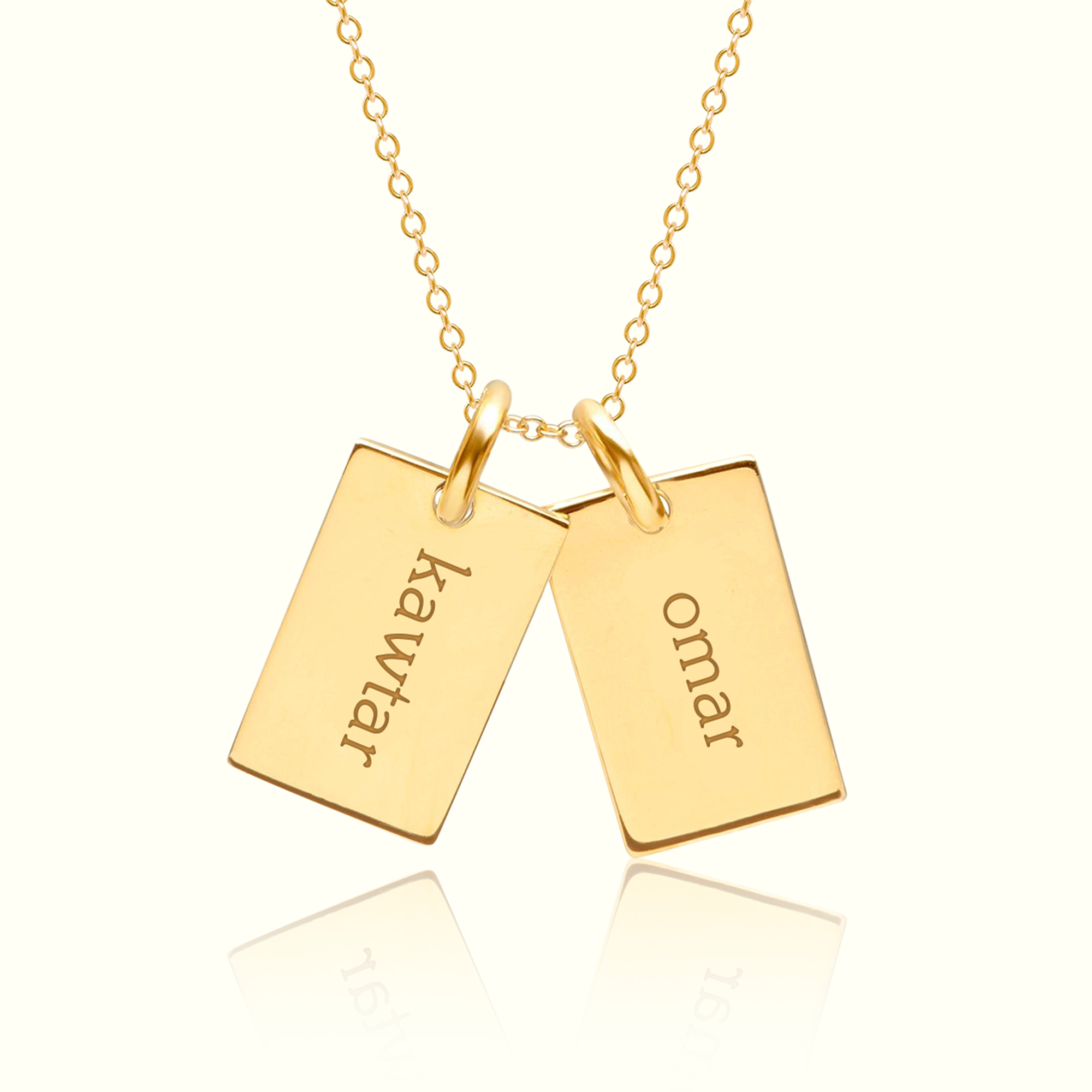 Collier Rectangle 2 prénoms