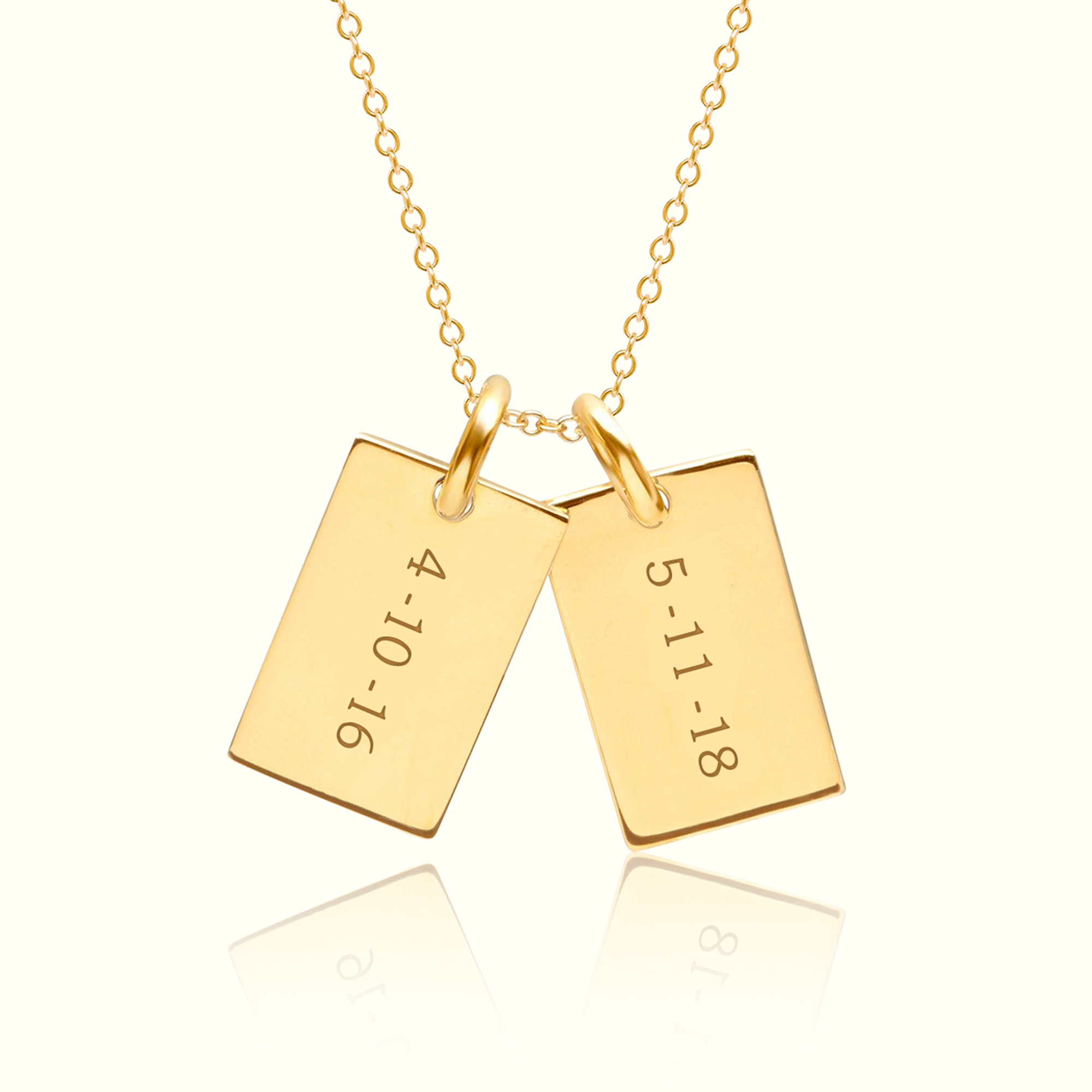 Collier Rectangle 2 prénoms