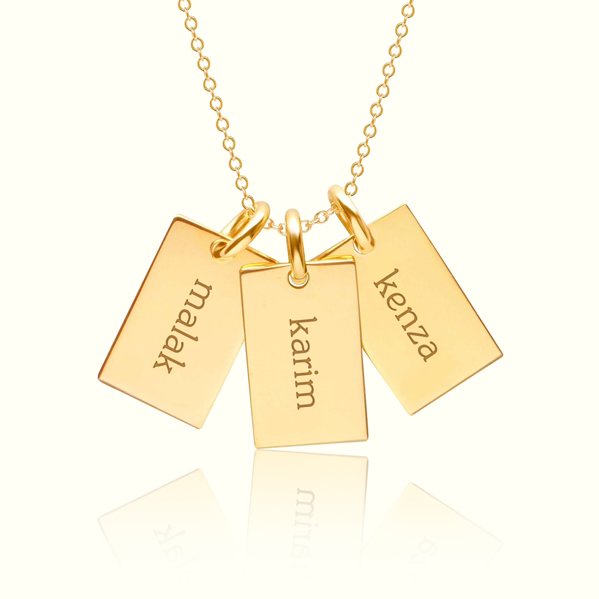 Collier Rectangle 3 prénoms