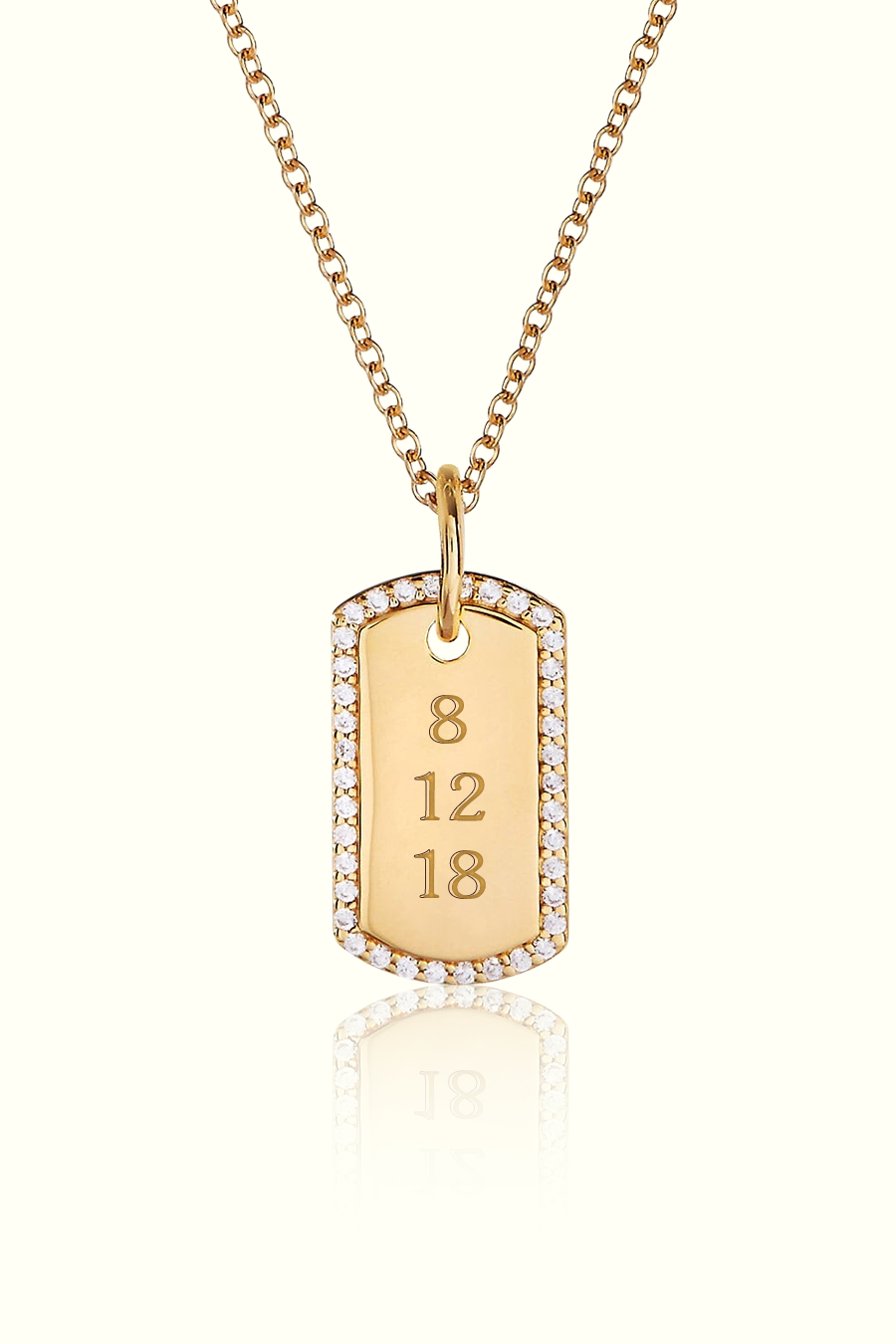 Collier Pavé Rectangulaire