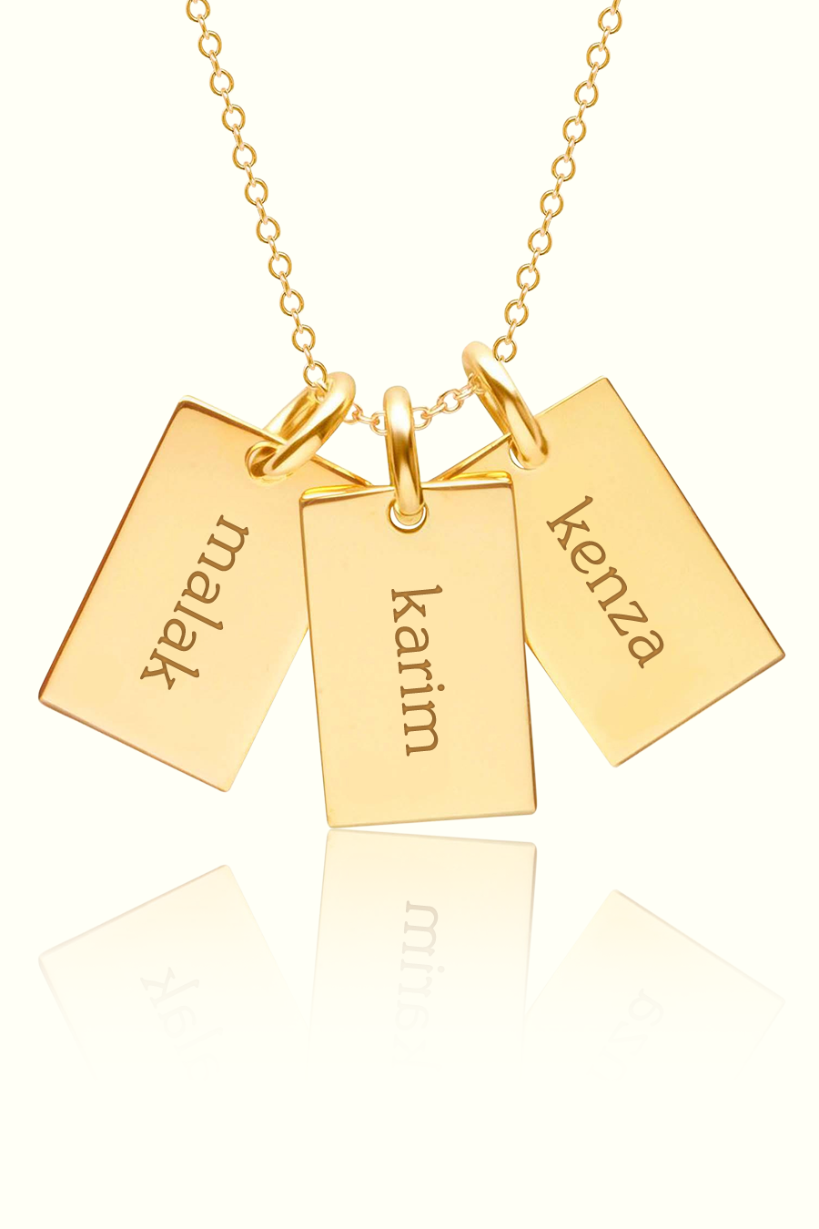 Collier Rectangle 3 prénoms