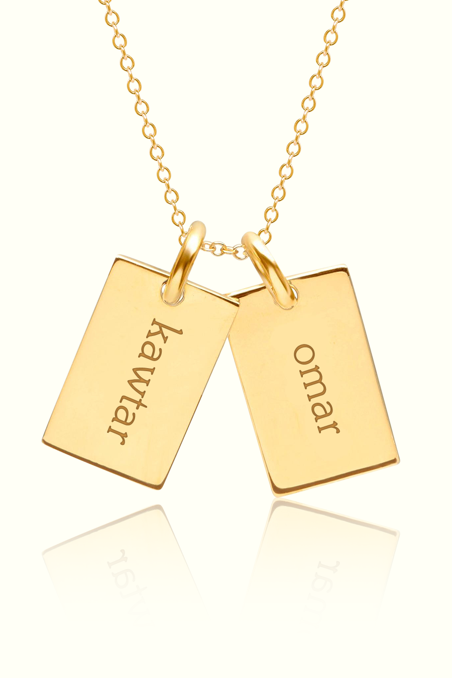 Collier Rectangle 2 prénoms
