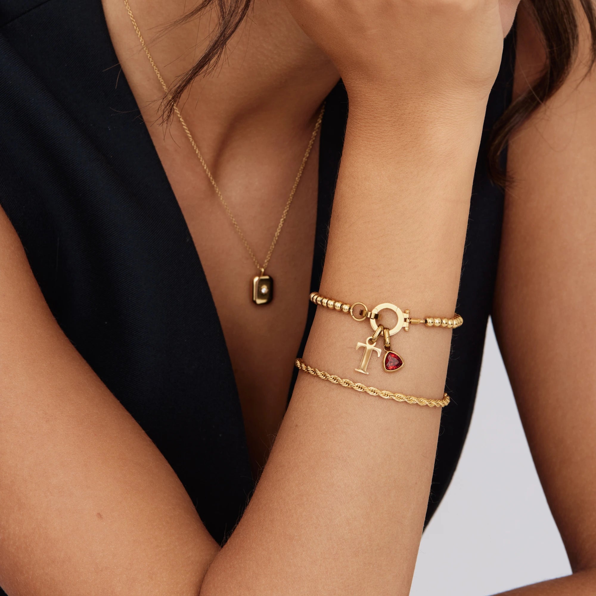 Bracelet Initiale & Perles