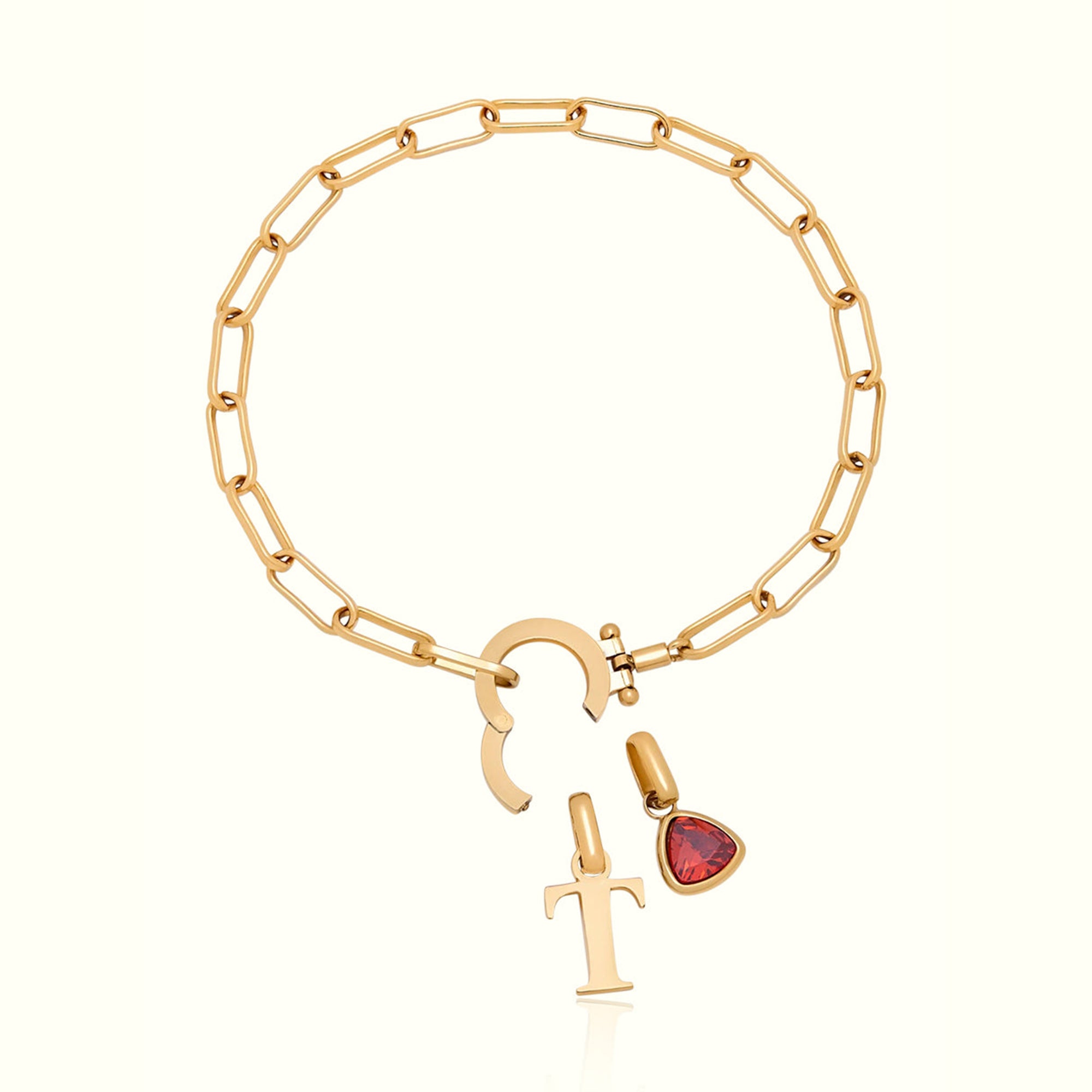 Bracelet Paperclip Initiale & Naissance