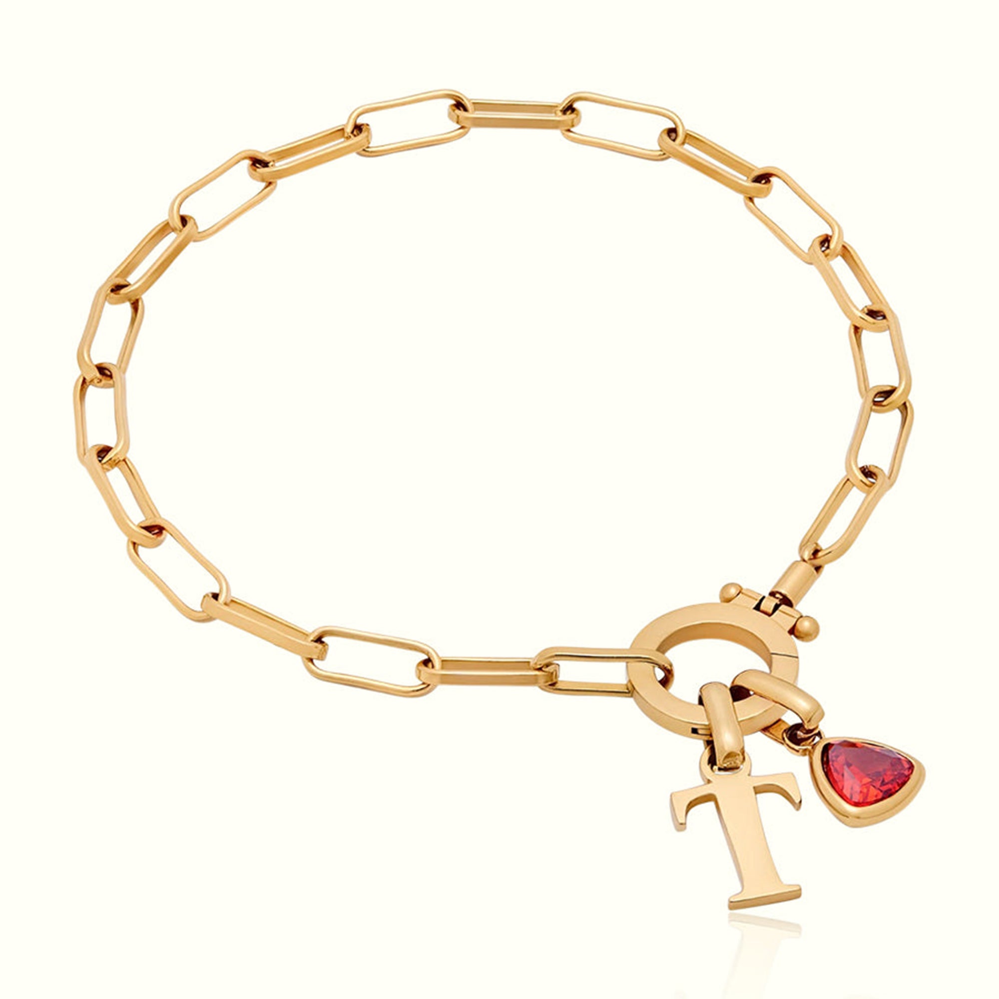 Bracelet Paperclip Initiale & Naissance