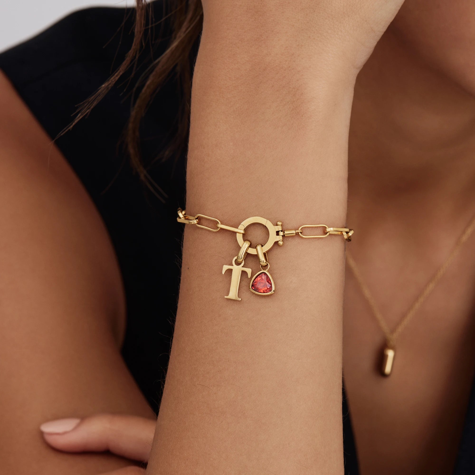 Bracelet Paperclip Initiale & Naissance